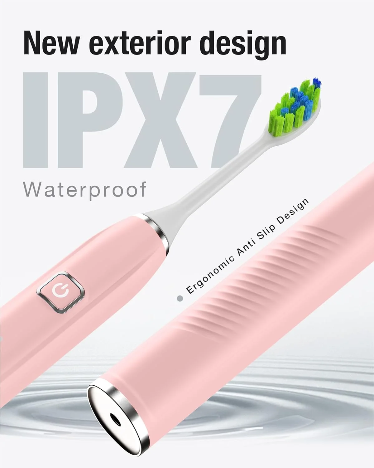 مسواک برقی سونیک 7AM2M با 6 سری مسواک برای بزرگسالان و کودکان، یک بار شارژ برای 120 روز، شارژ سریع بی سیم، 5 حالت، مسواک برقی 40000VPM، تایمر هوشمند 2 دقیقه ای داخلی - صورتی مسواک برقی سونیک 7AM2M با 6 سری مسواک برای بزرگسالان و کودکان، یک بار شارژ برای 120 روز، شارژ سریع بی سیم، 5 حالت، مسواک برقی 40000VPM، تایمر هوشمند 2 دقیقه ای داخلی - صورتی