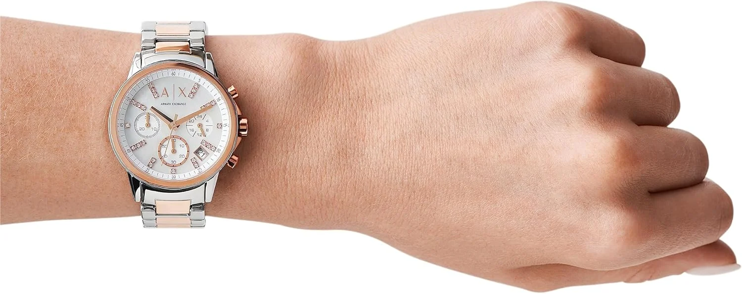 ساعت زنانه آرمانی اکسچنج مدل A|X، ساعت کرنوگراف زنانه با بند استیل ضد زنگ یا چرمی ساعت زنانه آرمانی اکسچنج مدل A|X، ساعت کرنوگراف زنانه با بند استیل ضد زنگ یا چرمی