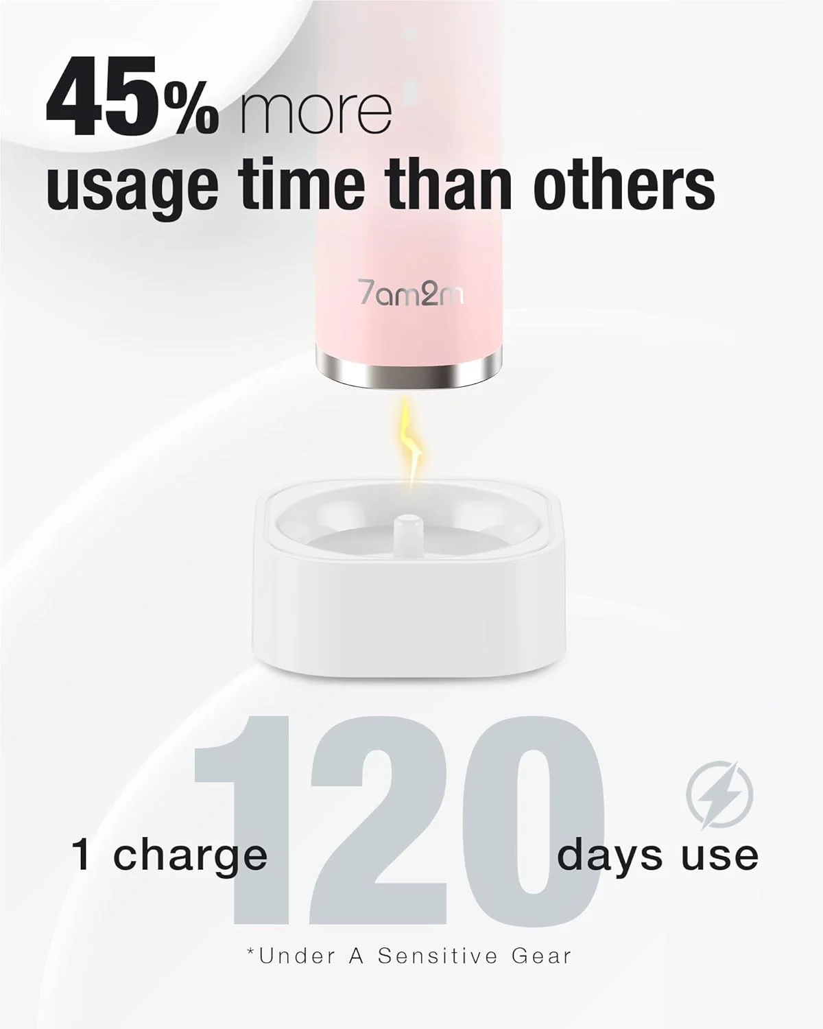 مسواک برقی سونیک 7AM2M با 6 سری مسواک برای بزرگسالان و کودکان، یک بار شارژ برای 120 روز، شارژ سریع بی سیم، 5 حالت، مسواک برقی 40000VPM، تایمر هوشمند 2 دقیقه ای داخلی - صورتی مسواک برقی سونیک 7AM2M با 6 سری مسواک برای بزرگسالان و کودکان، یک بار شارژ برای 120 روز، شارژ سریع بی سیم، 5 حالت، مسواک برقی 40000VPM، تایمر هوشمند 2 دقیقه ای داخلی - صورتی