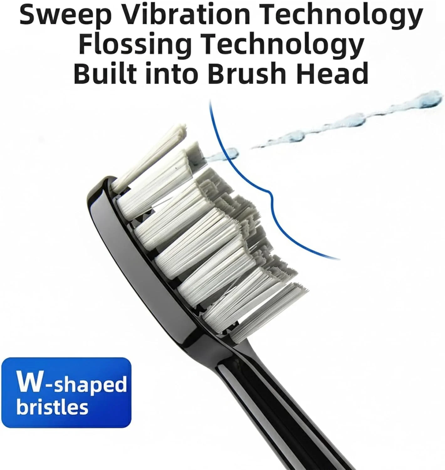 مسواک برقی حرفه ای نخ دندان کشی آلفلیکس با واترفلاسر، مسواک برقی و واترفلاسر 2 در 1، مسواک برقی سونیک بی سیم (مشکی)