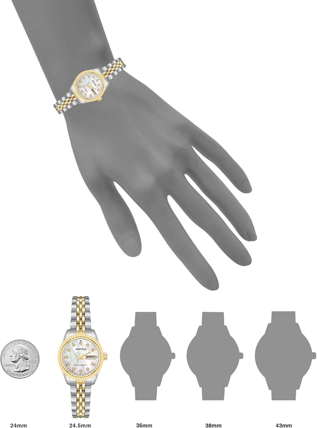 ساعت مچی دستبندی زنانه آرمitron با کریستال های اصل مدل 75-2475 ساعت مچی دستبندی زنانه آرمitron با کریستال های اصل مدل 75-2475