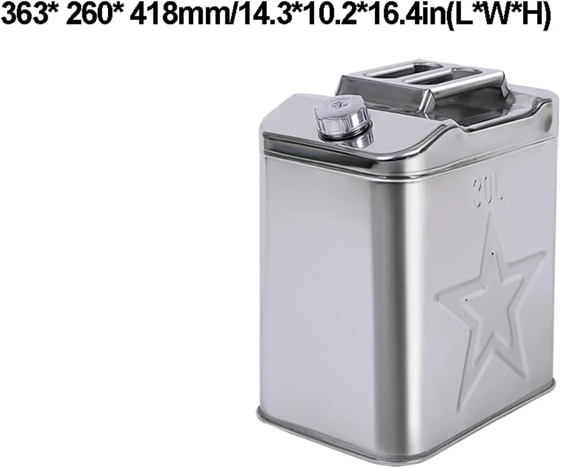 مخزن بنزین قوطی بنزین استیل با لوله سوخت - ایده آل برای مخازن ذخیره بنزین، گازوئیل، روغن خوراکی یا آب