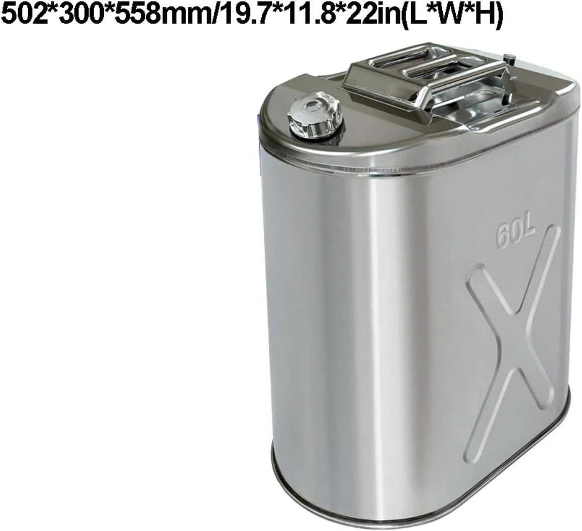 مخزن بنزین استیل با لوله سوخت - ایده آل برای مخازن ذخیره بنزین، گازوئیل، روغن خوراکی یا آب