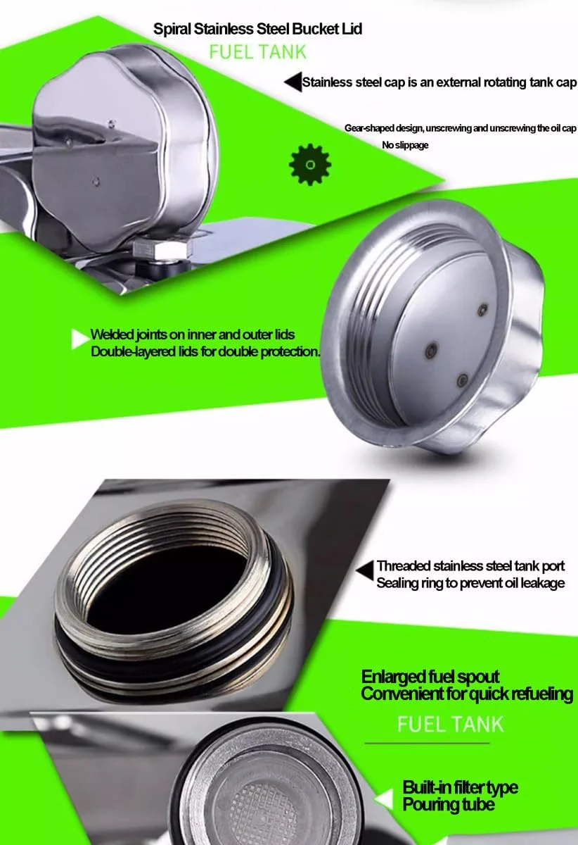 مخزن بنزین استیل با لوله سوخت - ایده آل برای مخازن ذخیره بنزین، گازوئیل، روغن خوراکی یا آب