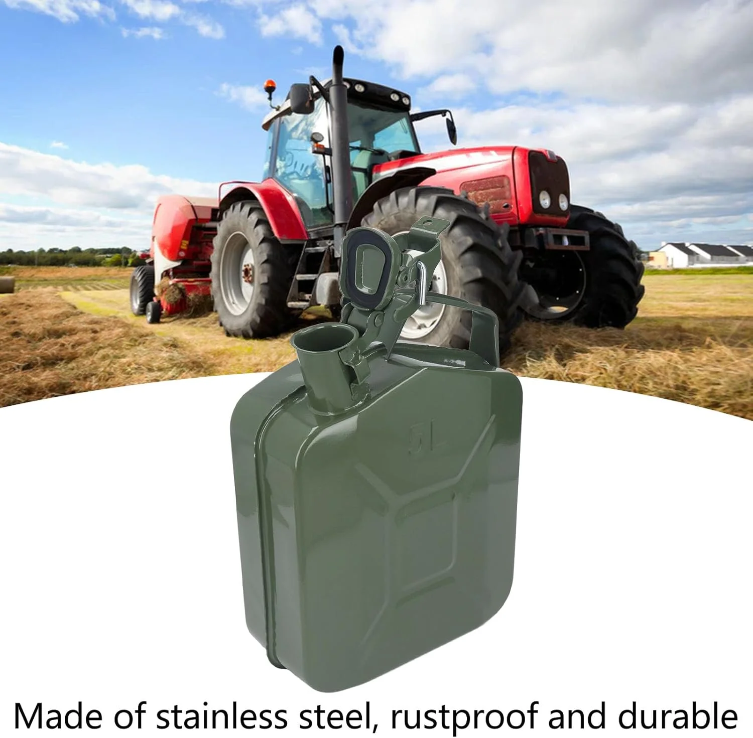 مخزن بنزین 1.3 گالنی، تانک سوخت استیل ضد زنگ، گالن بنزین 5 لیتری با نازل تهویه اتوماتیک