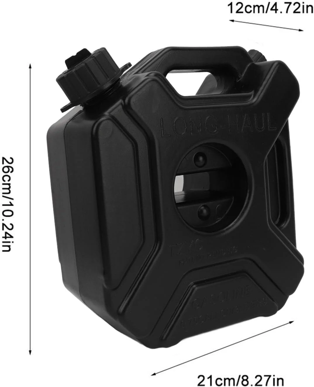 مخزن بنزین 3 لیتری (0.75 گالن) مشکی برای ذخیره بنزین، مخزن پشتیبان اضطراری برای خودرو، موتورسیکلت، UTV، ATV، موتورهای خاکی (ABS 2)