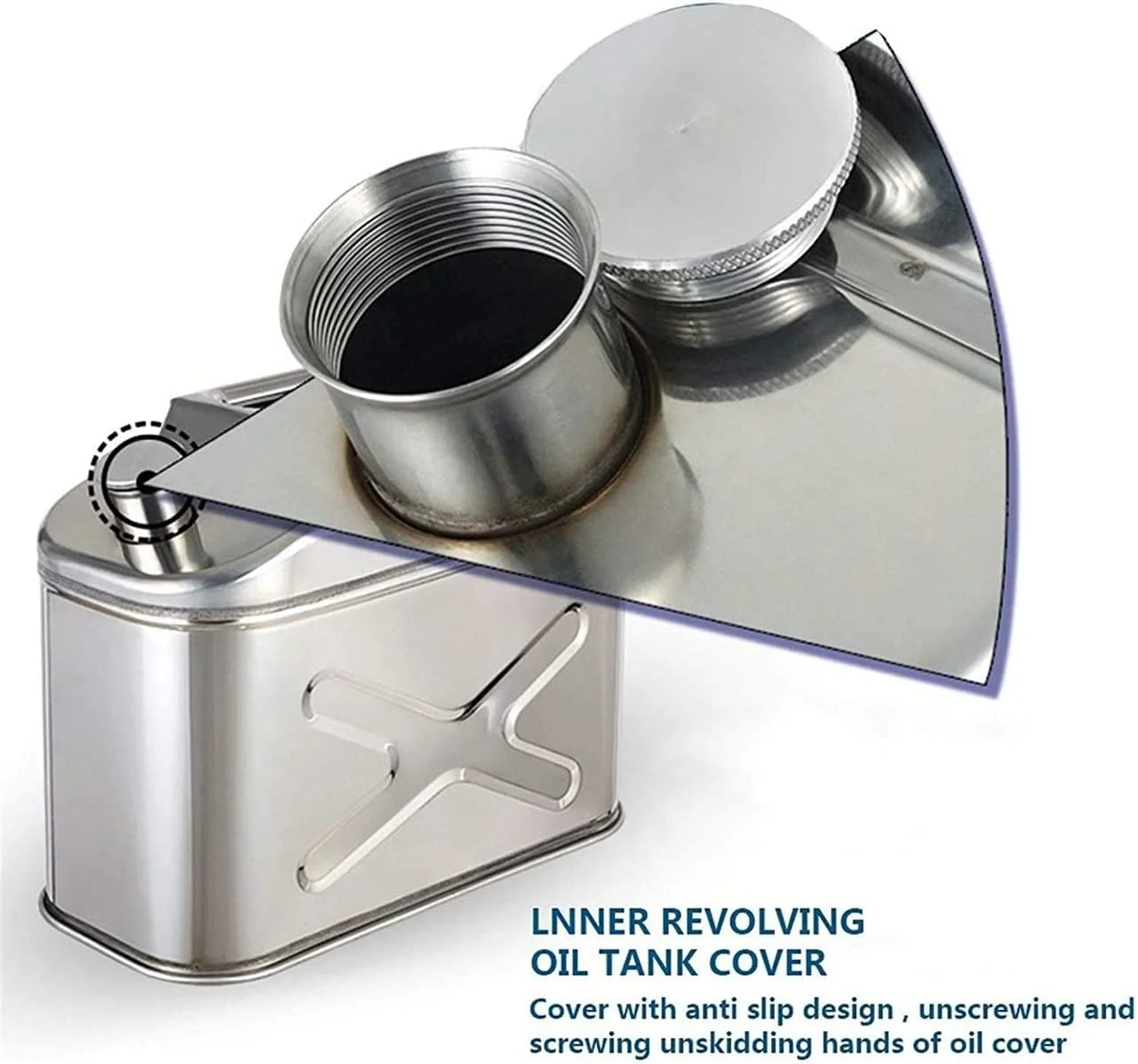 ظرف سوخت بنزین گازوئیل نفت گاز - گالن 20 لیتری استیل ضد زنگ برای موتور سیکلت، خودرو، ماشین چمن زنی، قایق سواری و کمپینگ