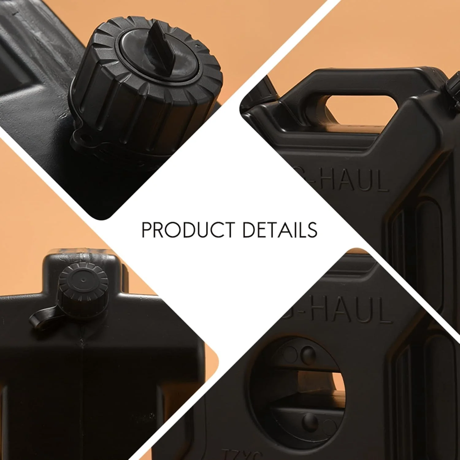 مخزن سوخت 5 لیتری Gaqnzjx مشکی رنگ مناسب خودرو و موتورسیکلت، جایگزین مخزن بنزین و روغن، گالن سوخت با قفل و کلید