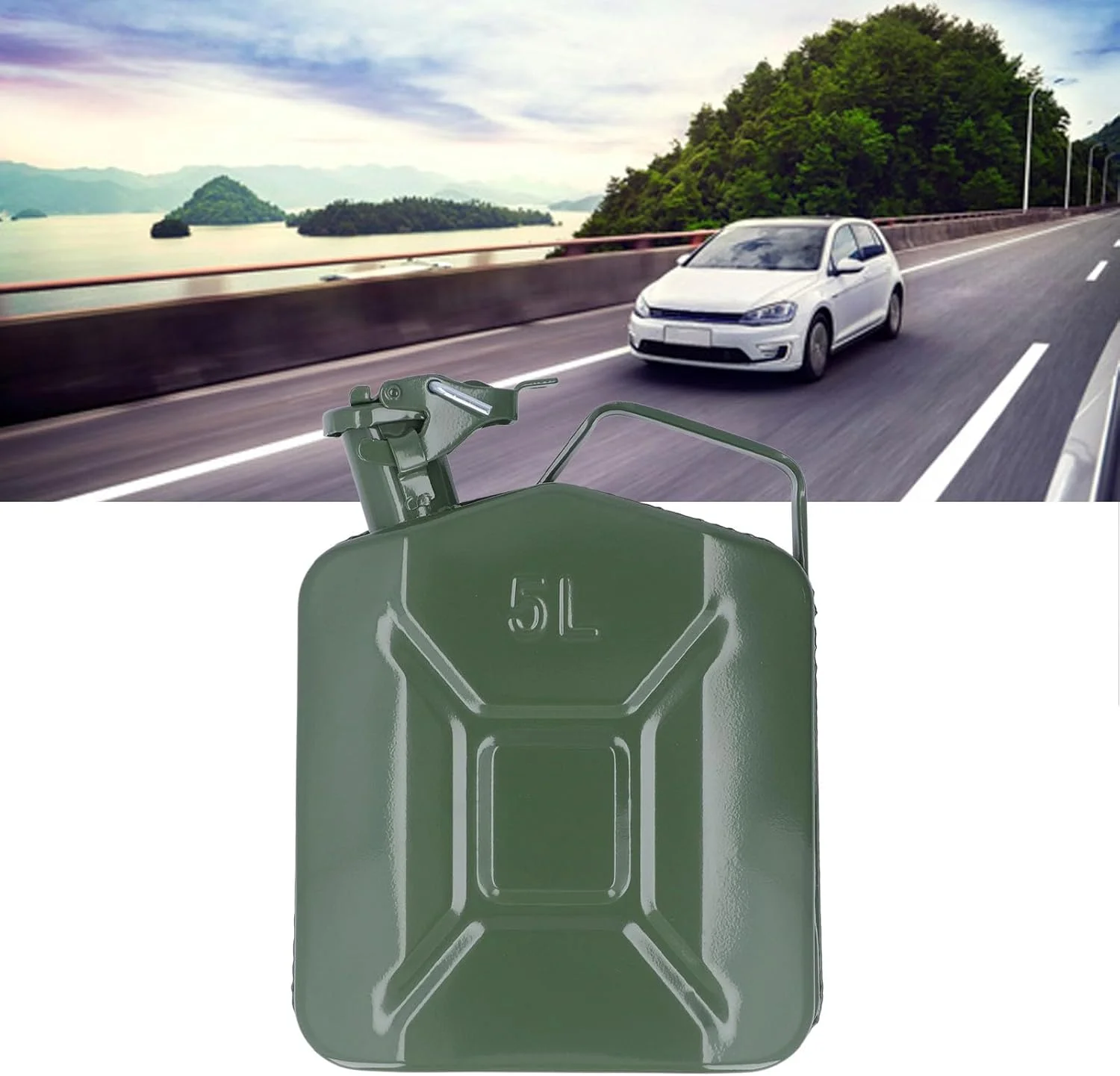 مخزن بنزین 1.3 گالنی، تانک سوخت استیل ضد زنگ، گالن بنزین 5 لیتری با نازل تهویه اتوماتیک