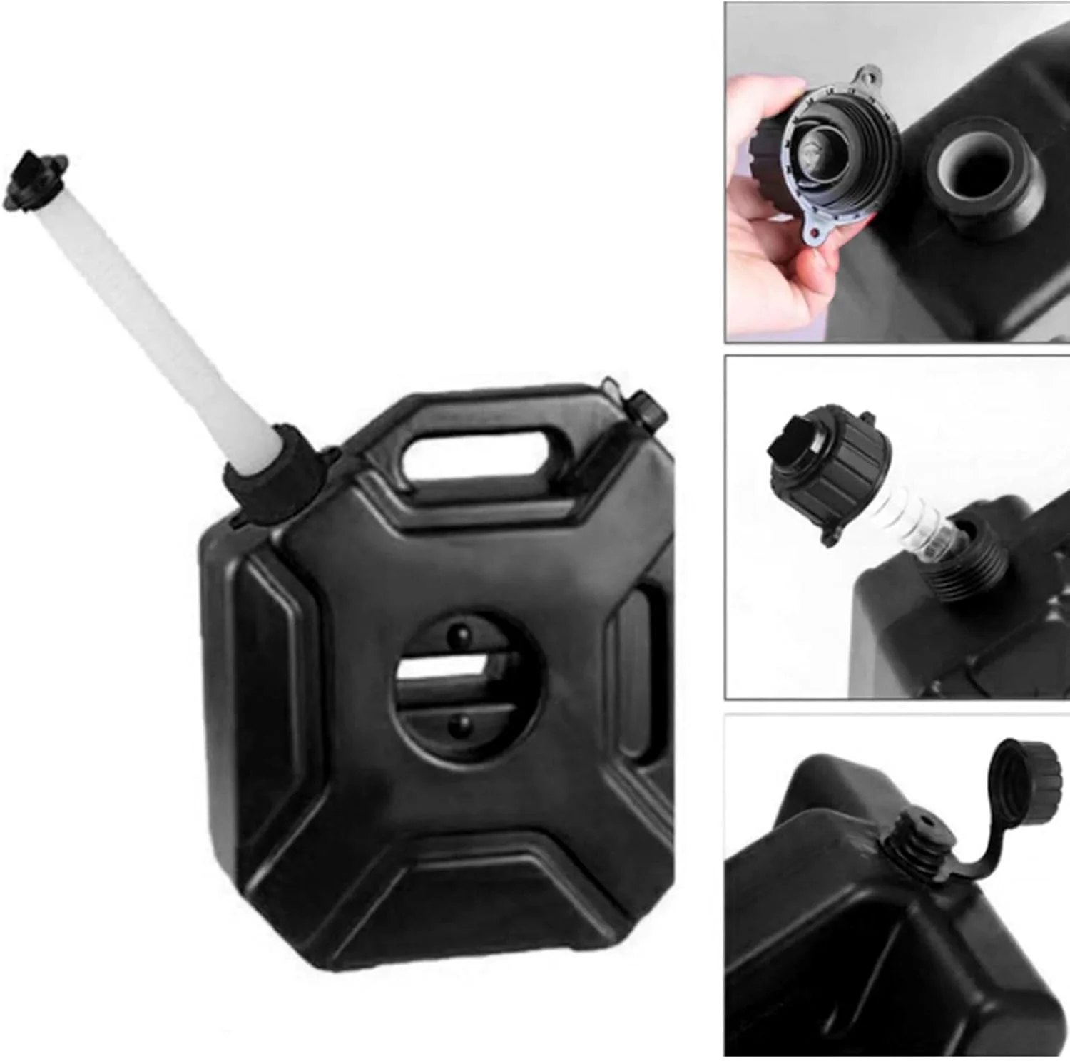 مخزن بنزین 3 لیتری (0.75 گالن) مشکی برای ذخیره بنزین، مخزن پشتیبان اضطراری برای خودرو، موتورسیکلت، UTV، ATV، موتورهای خاکی (ABS 2)