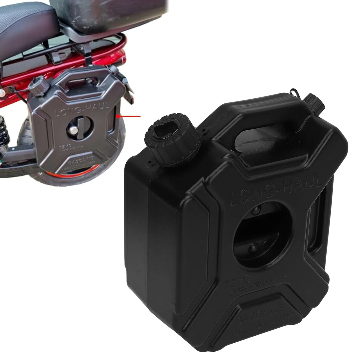 مخزن بنزین 3 لیتری (0.75 گالن) مشکی رنگ، مخزن پشتیبان اضطراری برای خودرو، موتورسیکلت، UTV، ATV و موتورهای خاکی (ABS)