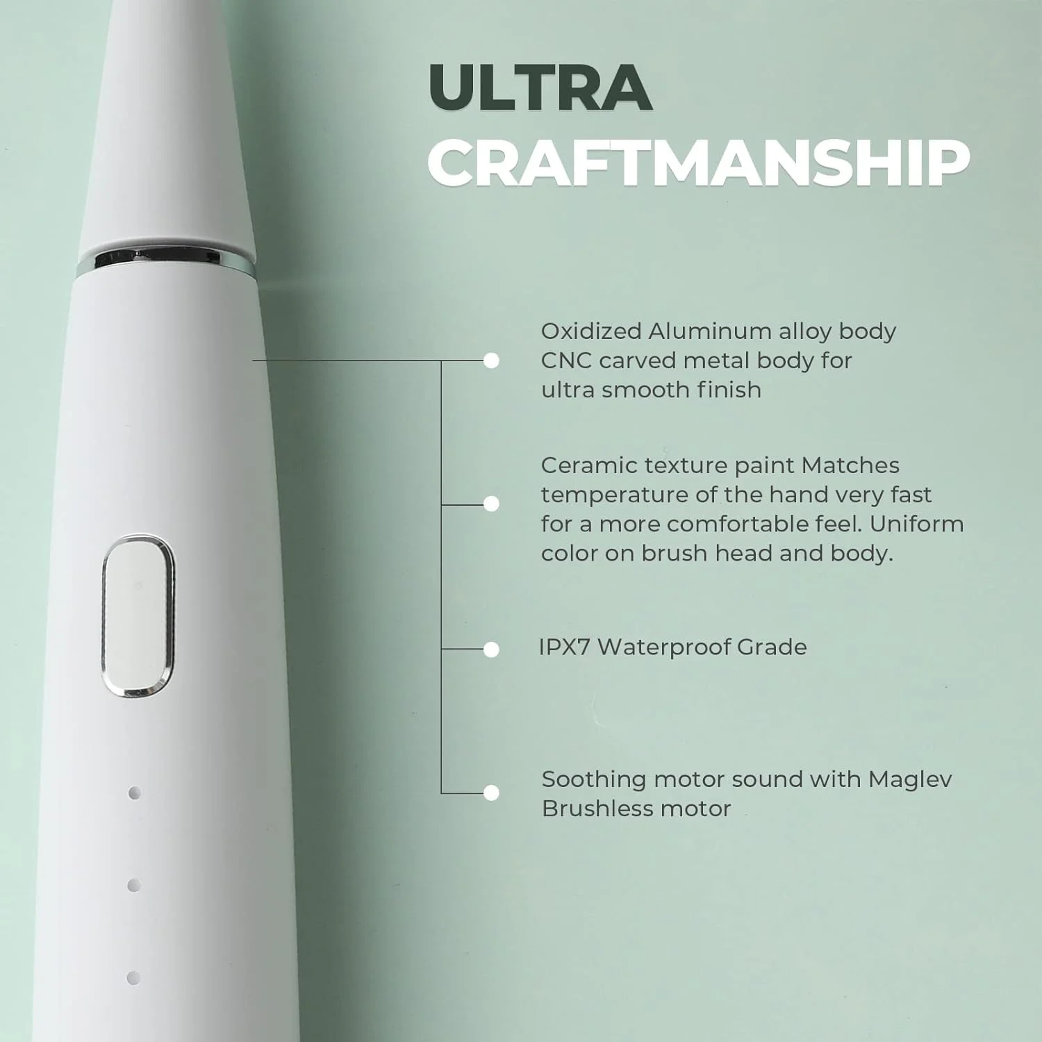 مسواک برقی بزرگسال beatXP Azure با 2 سری برس و 5 حالت تمیز کردن | باتری قابل شارژ مسواک برقی با عمر باتری تا 180 روز (سفید)