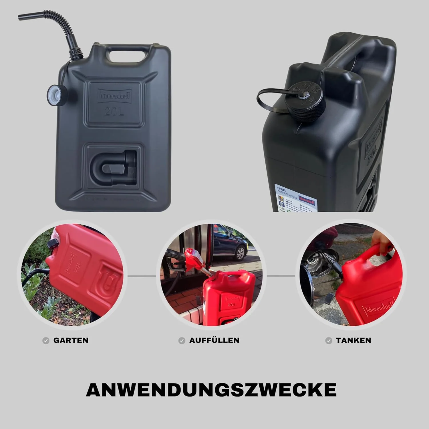 گالن سوخت حرفه ای هونرسدورف 20 لیتری برای بنزین، دیزل و سایر کالاهای خطرناک، دارای تاییدیه سازمان ملل، ساخت آلمان، تولید با تاییدیه TÜV، مشکی گالن سوخت حرفه ای هونرسدورف 20 لیتری برای بنزین، دیزل و سایر کالاهای خطرناک، دارای تاییدیه سازمان ملل، ساخت آلمان، تولید با تاییدیه TÜV، مشکی