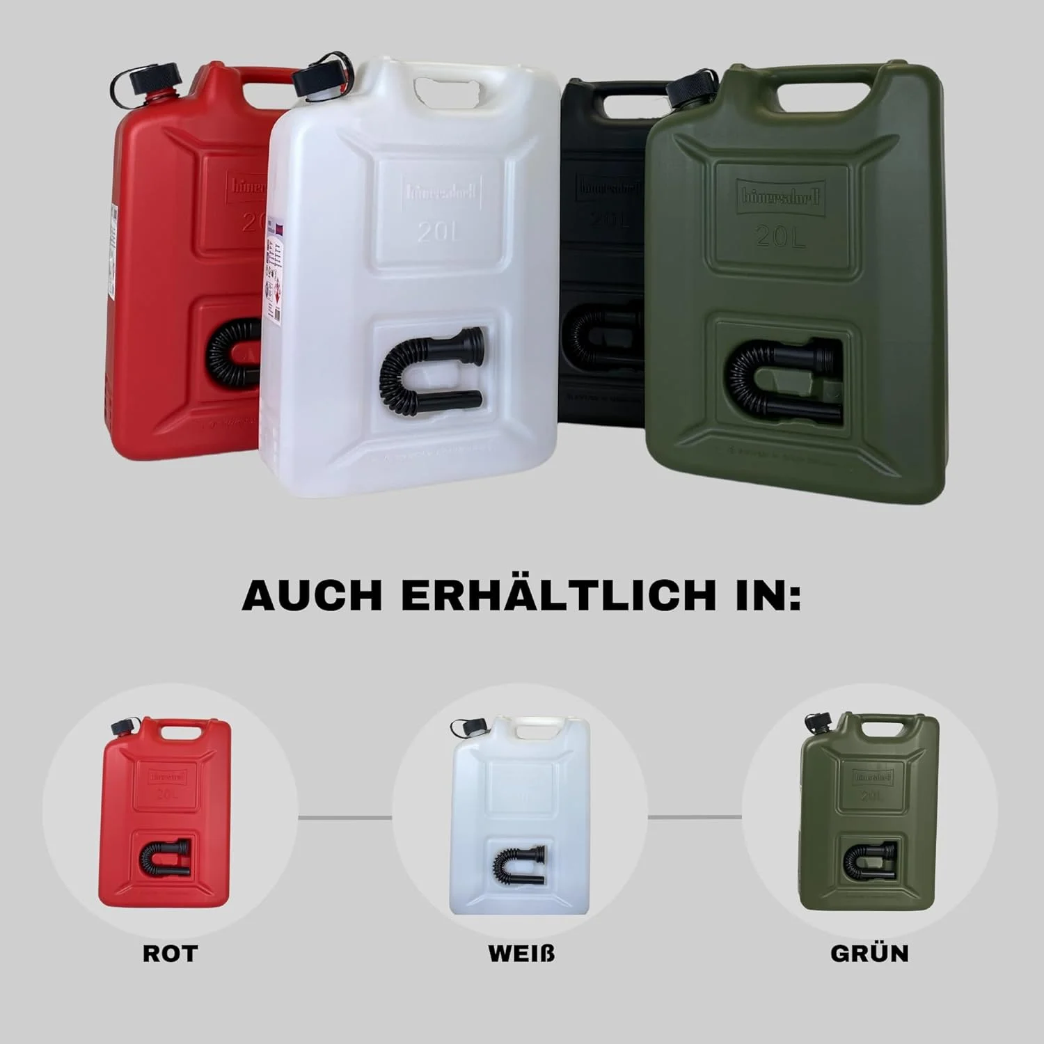 گالن سوخت حرفه ای هونرسدورف 20 لیتری برای بنزین، دیزل و سایر کالاهای خطرناک، دارای تاییدیه سازمان ملل، ساخت آلمان، تولید با تاییدیه TÜV، مشکی گالن سوخت حرفه ای هونرسدورف 20 لیتری برای بنزین، دیزل و سایر کالاهای خطرناک، دارای تاییدیه سازمان ملل، ساخت آلمان، تولید با تاییدیه TÜV، مشکی