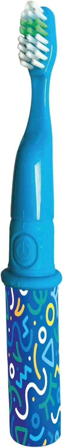 مسواک سونیک خانوادگی Bibenanova - طراحی شده برای تمام سنین از کودکان تا بزرگسالان، تمیز کردن موثر، با باتری و قابل تعویض (آبی)