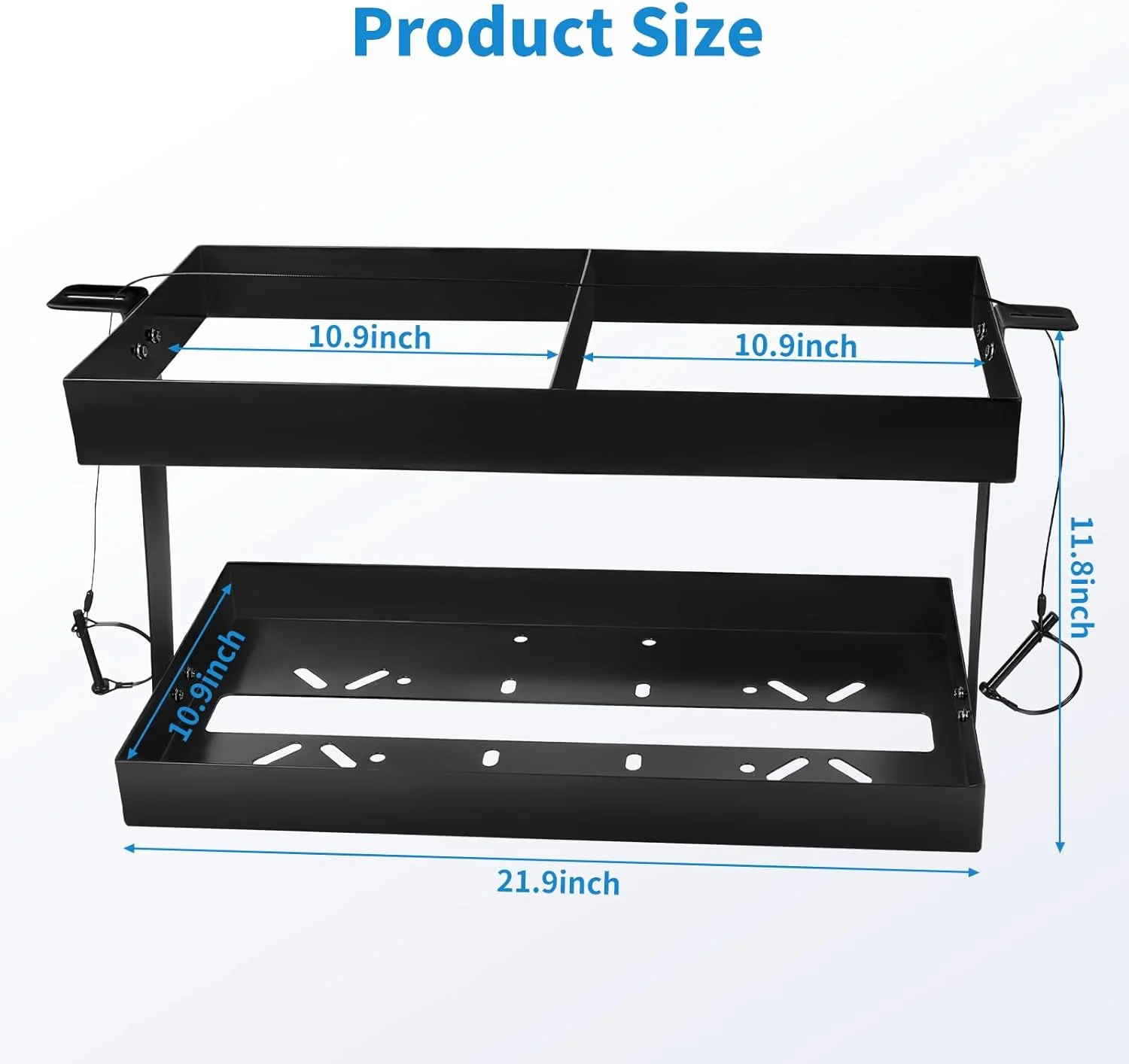 نگهدارنده دبه بنزین: نگهدارنده دبه بنزین استیل ضد زنگ Mineye برای تریلر، مناسب برای دو دبه بنزین 5 گالنی، سازگار با دبه بنزین مسابقه ای VP 5.5 گالنی