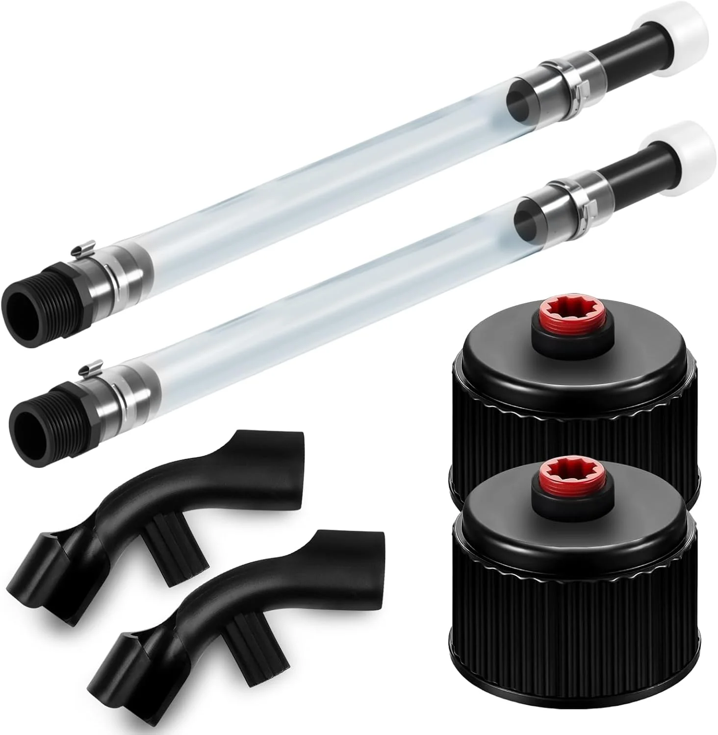 شلنگ با درب برای دبه بنزین مسابقه، مناسب دبه های VP، EGS، LC2، Scribner، دبه بنزین، دبه بنزین 5 گالنی مسابقه، طراحی فیلتر ارتقا یافته، شلنگ ماشه ای (2 عدد)