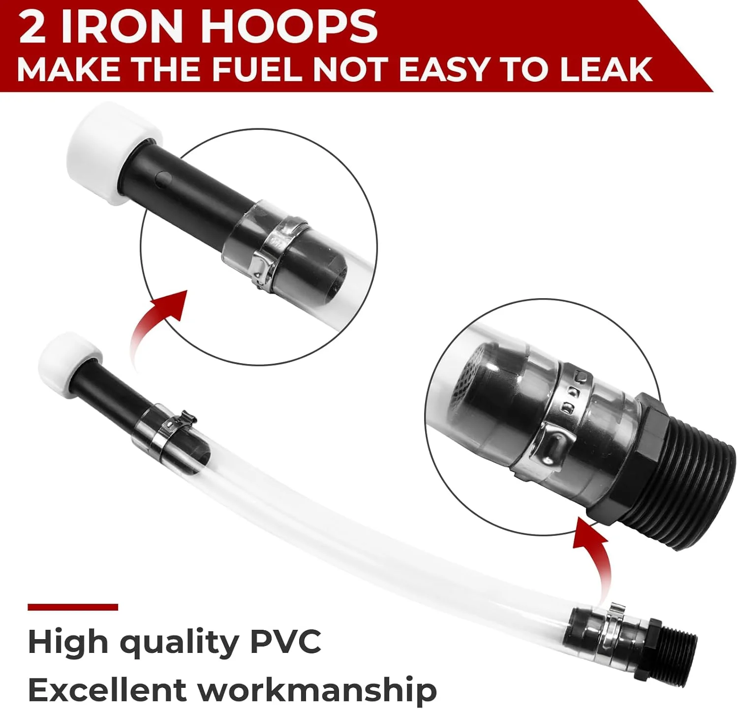 شلنگ با درب برای دبه بنزین مسابقه، مناسب دبه های VP، EGS، LC2، Scribner، دبه بنزین، دبه بنزین 5 گالنی مسابقه، طراحی فیلتر ارتقا یافته، شلنگ ماشه ای (2 عدد)