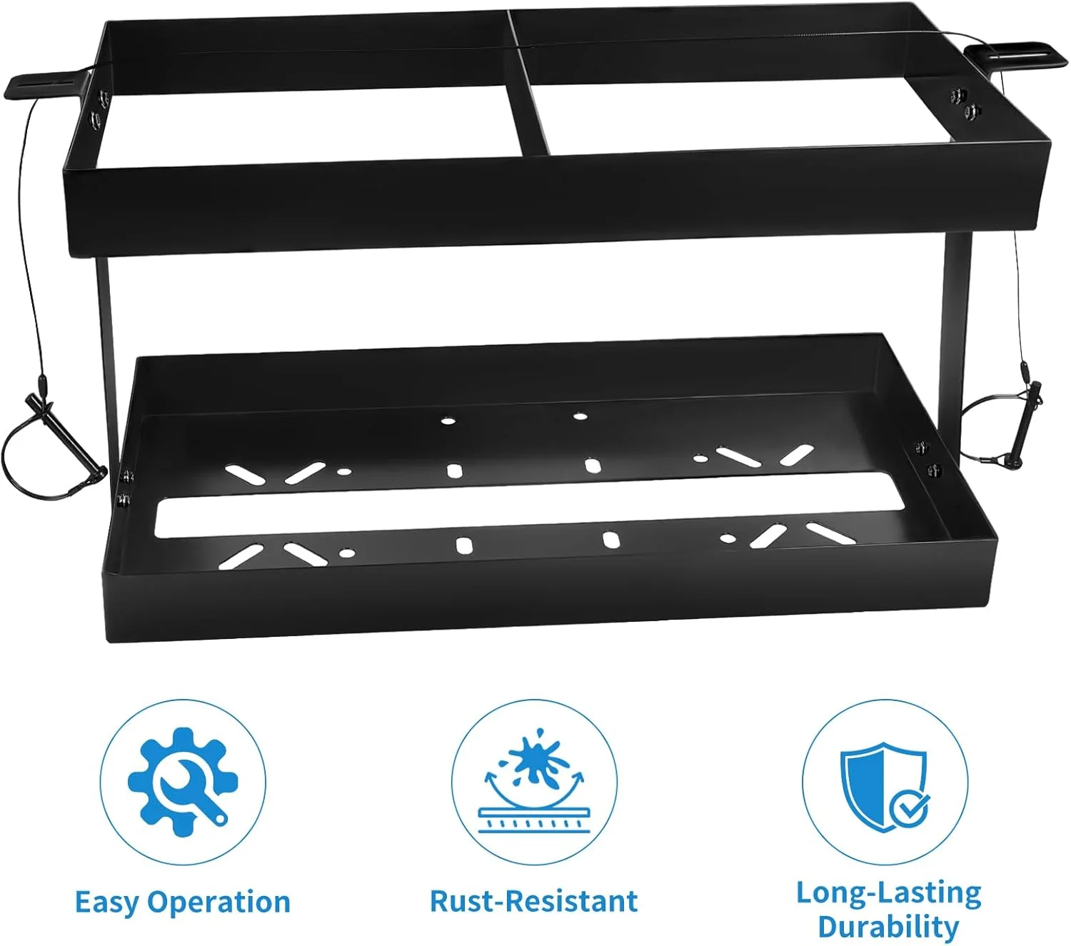 نگهدارنده دبه بنزین: نگهدارنده دبه بنزین استیل ضد زنگ Mineye برای تریلر، مناسب برای دو دبه بنزین 5 گالنی، سازگار با دبه بنزین مسابقه ای VP 5.5 گالنی