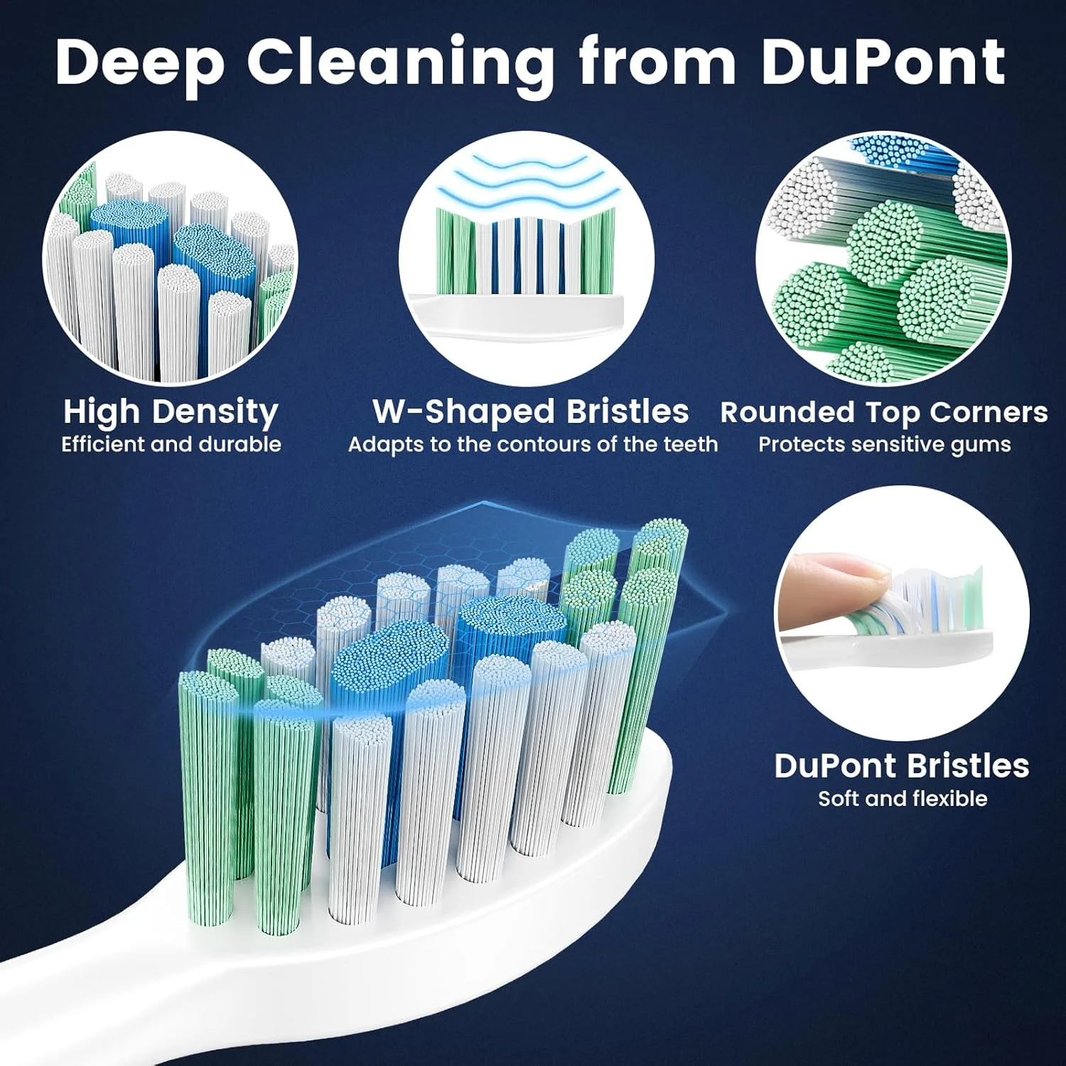 مسواک برقی صوتی Betterchoi - موتور مگلو 41000 دور در دقیقه - 4 سری برس - ضد آب IPX7، باتری با عمر طولانی 1500 میلی آمپر ساعت، 5 حالت تمیز کردن و تایمر هوشمند، سفید مسواک برقی صوتی Betterchoi - موتور مگلو 41000 دور در دقیقه - 4 سری برس - ضد آب IPX7، باتری با عمر طولانی 1500 میلی آمپر ساعت، 5 حالت تمیز کردن و تایمر هوشمند، سفید