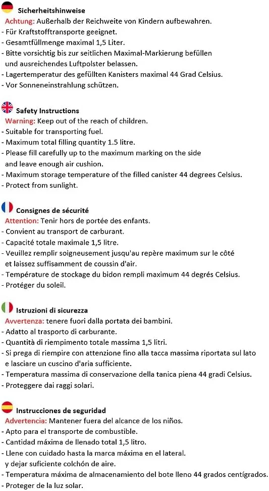 FuelFriend®-PLUS - گالن 1.5 لیتری