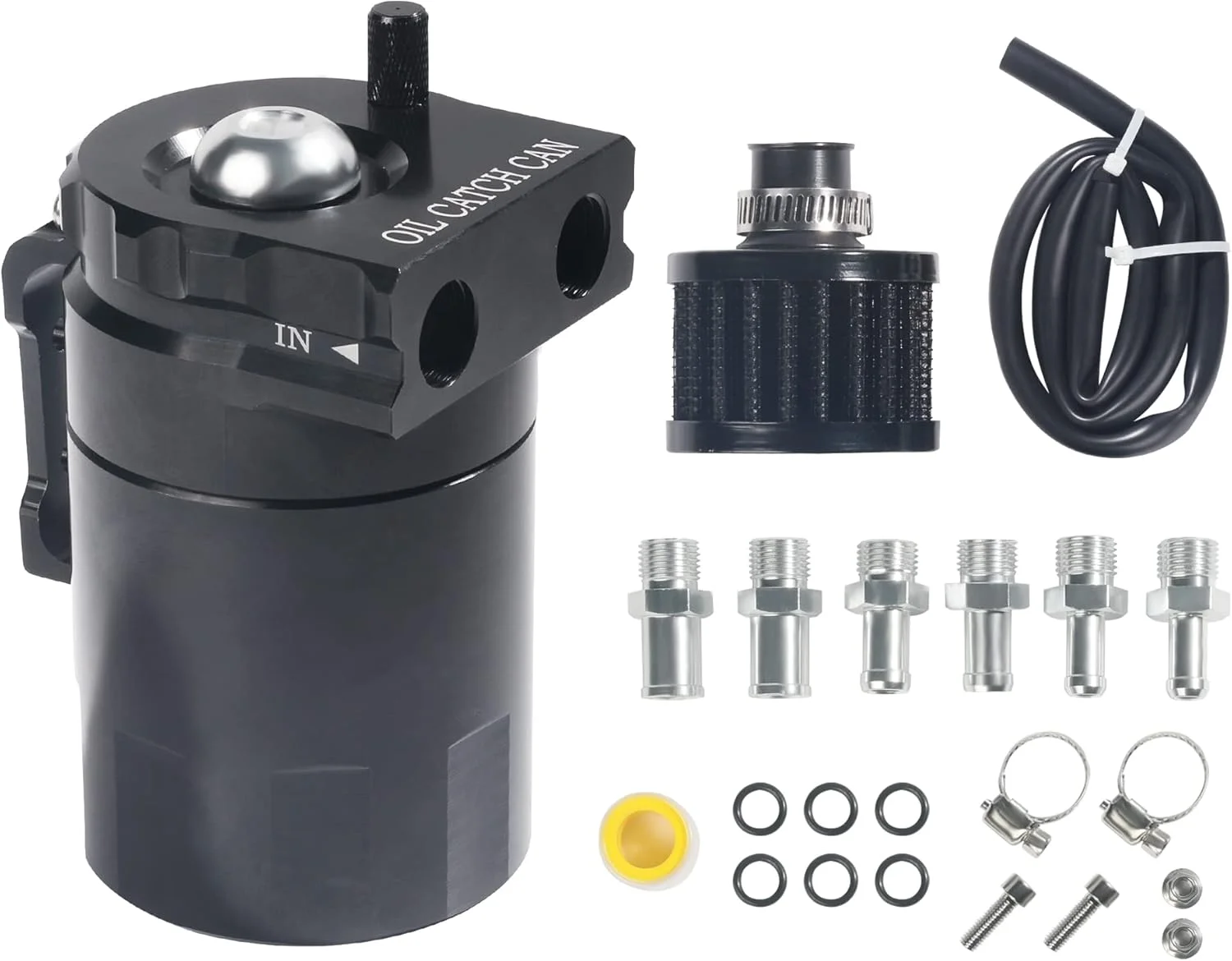 جداکننده روغن فلاکونی خودرو، مخزن جمع آوری روغن، جداکننده روغن هوا، مخزن جمع آوری روغن بافل دار، مخزن جمع آوری روغن موتور سیکلت، کیت مخزن جمع آوری روغن 300 میلی لیتری با فیلتر تنفسی، قابل استفاده برای اکثر خودروها