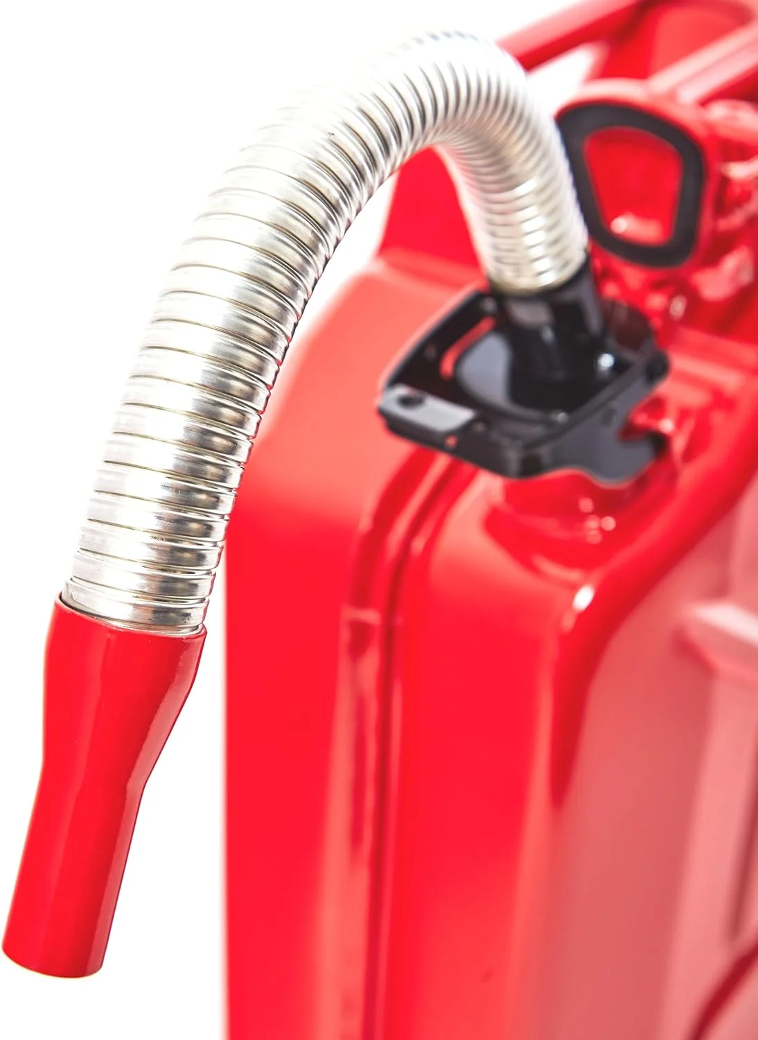 نازل انعطاف پذیر BW® برای گالن سوخت، مناسب برای گالن فلزی بنزین 5/10/20 لیتری، لوله انعطاف پذیر 20 میلی متری برای بنزین، قرمز، RAL 3000، ساخت اروپا