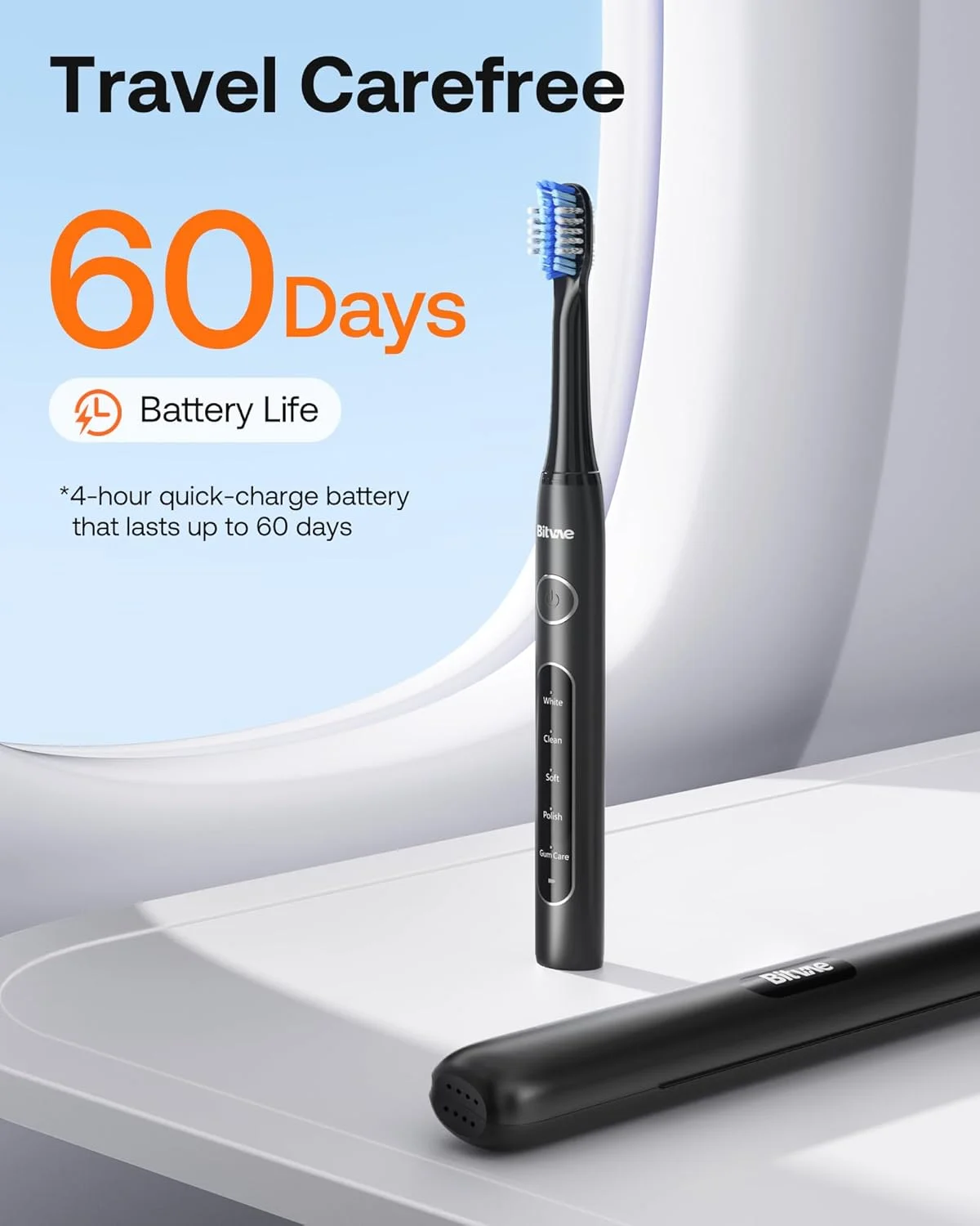 Bitvae Sonic Electric Toothbrush, Daliy D2 Rechargeable Electric Toothbrush for Adults and Kids, Ultrasonic Toothbrush with 8 Toothbrush Heads, Black Bitvae Sonic Electric Toothbrush, Daliy D2 Rechargeable Electric Toothbrush for Adults and Kids, Ultrasonic Toothbrush with 8 Toothbrush Heads, Black
