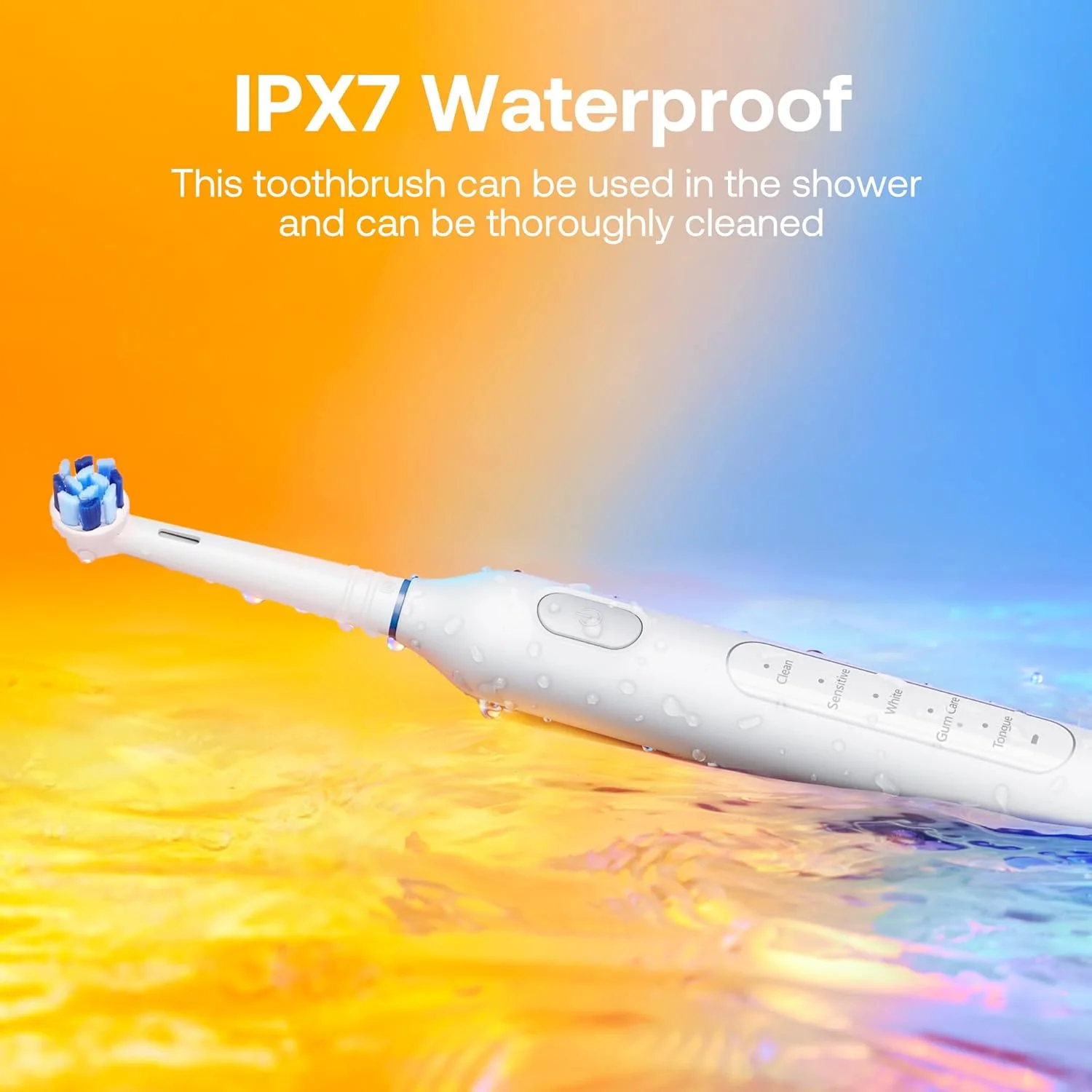 مسواک برقی چرخشی Bitvae R1 برای بزرگسالان و کودکان با عمر باتری 60 روزه، 8 سری مسواک قابل شارژ، 5 حالت، تایمر مسواک زدن، سفید