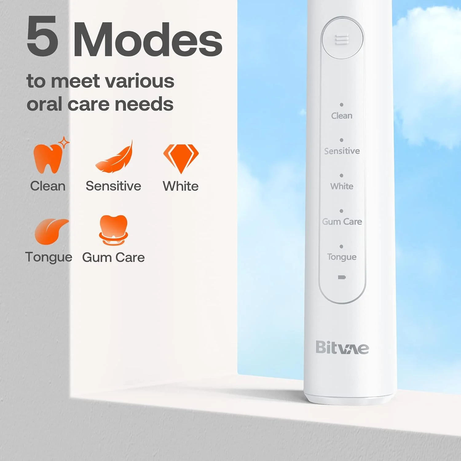 Bitvae R2 Rotating Electric Toothbrush for Adults with 8 Brush Heads, 5 Modes Rechargeable Power Toothbrush with Pressure Sensor, White Bitvae R2 Rotating Electric Toothbrush for Adults with 8 Brush Heads, 5 Modes Rechargeable Power Toothbrush with Pressure Sensor, White