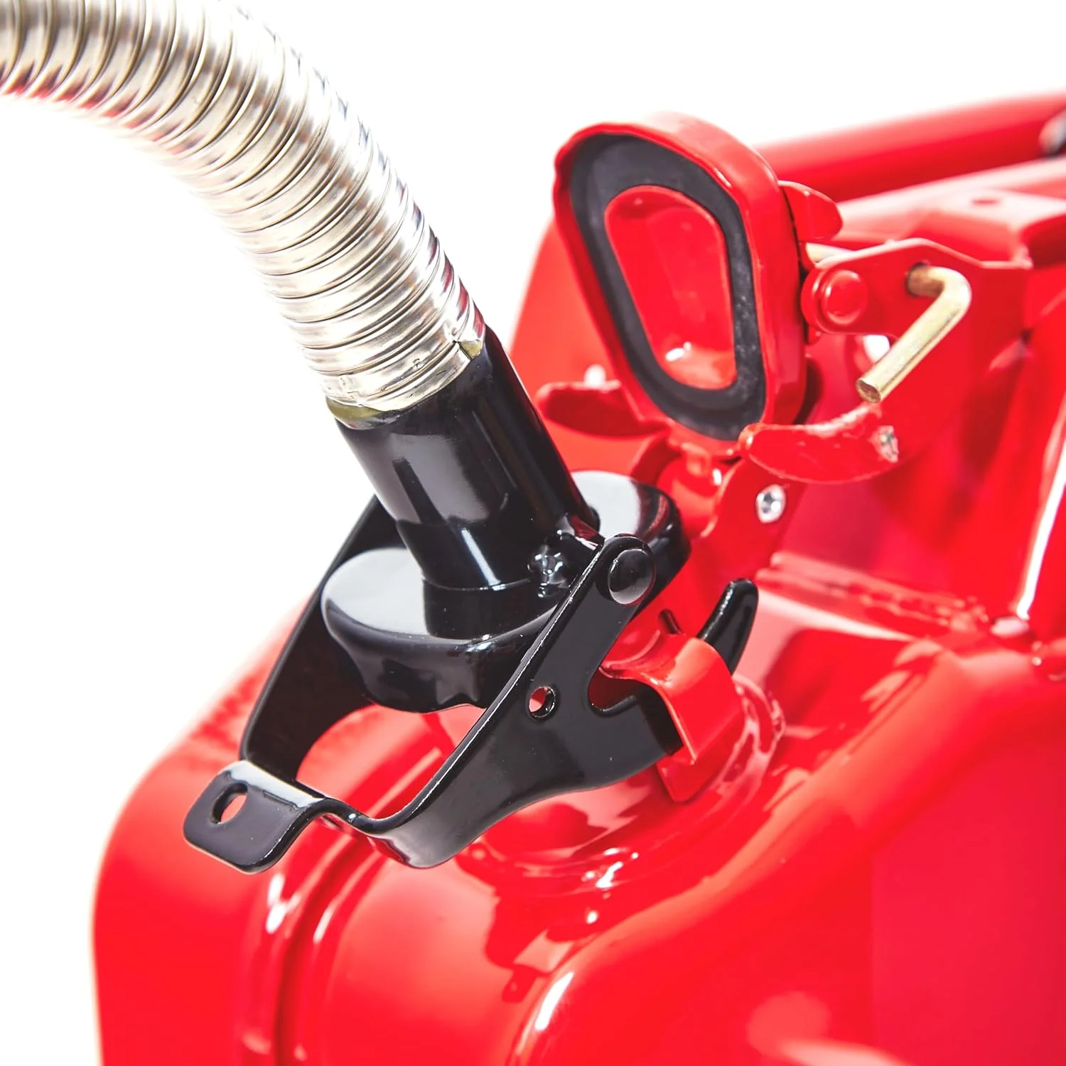 نازل انعطاف پذیر BW® برای گالن سوخت، مناسب برای گالن فلزی بنزین 5/10/20 لیتری، لوله انعطاف پذیر 20 میلی متری برای بنزین، قرمز، RAL 3000، ساخت اروپا