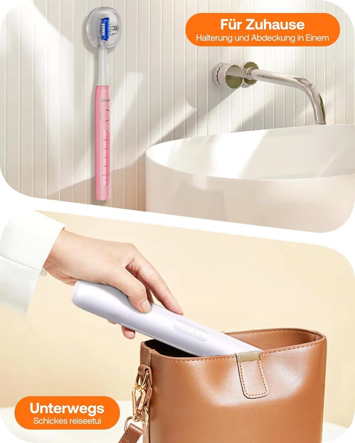 مسواک برقی Bitvae D2، تایید شده توسط انجمن دندانپزشکی آمریکا - ADA، دارای 5 حالت تمیز کردن، 8 سری یدکی، کیف مسافرتی و پشتیبانی، 60 روز عمر باتری، صورتی مسواک برقی Bitvae D2، تایید شده توسط انجمن دندانپزشکی آمریکا - ADA، دارای 5 حالت تمیز کردن، 8 سری یدکی، کیف مسافرتی و پشتیبانی، 60 روز عمر باتری، صورتی