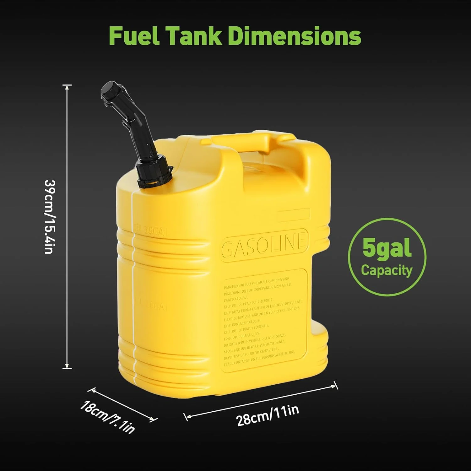 ظرف مایع چند منظوره سنگین 5 گالنی با نوار دید، طراحی مهر و موم ایمن و دسته ارگونومیک - زرد، مجموعه 2 عددی