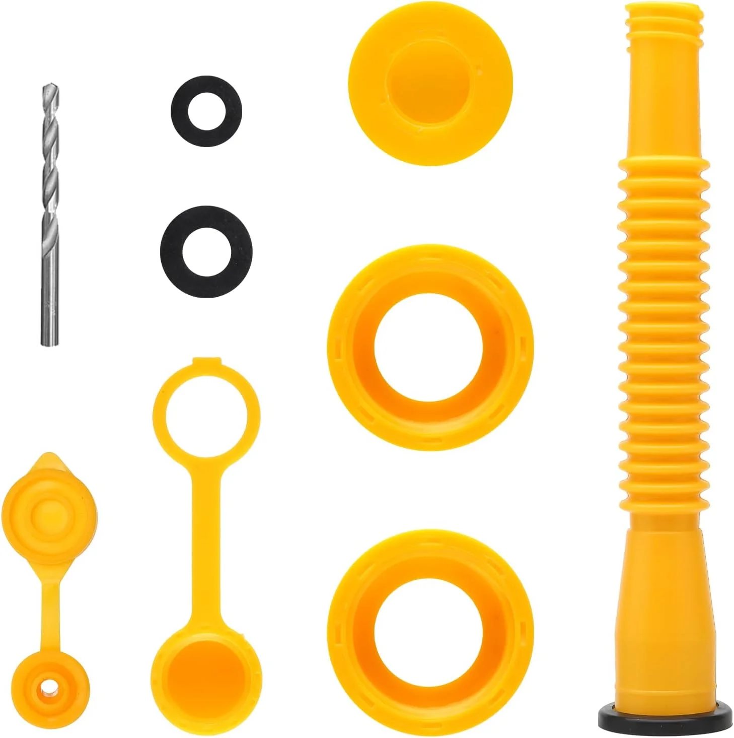 نازل جایگزین ارتقا یافته ظرف بنزین HENGBIRD با نازل انعطاف پذیر، مجموعه جایگزین نازل ظرف بنزین، نازل پرکننده قوطی، نازل قوطی مناسب برای قوطی های 1/2/5/10 گالنی (1 ست)