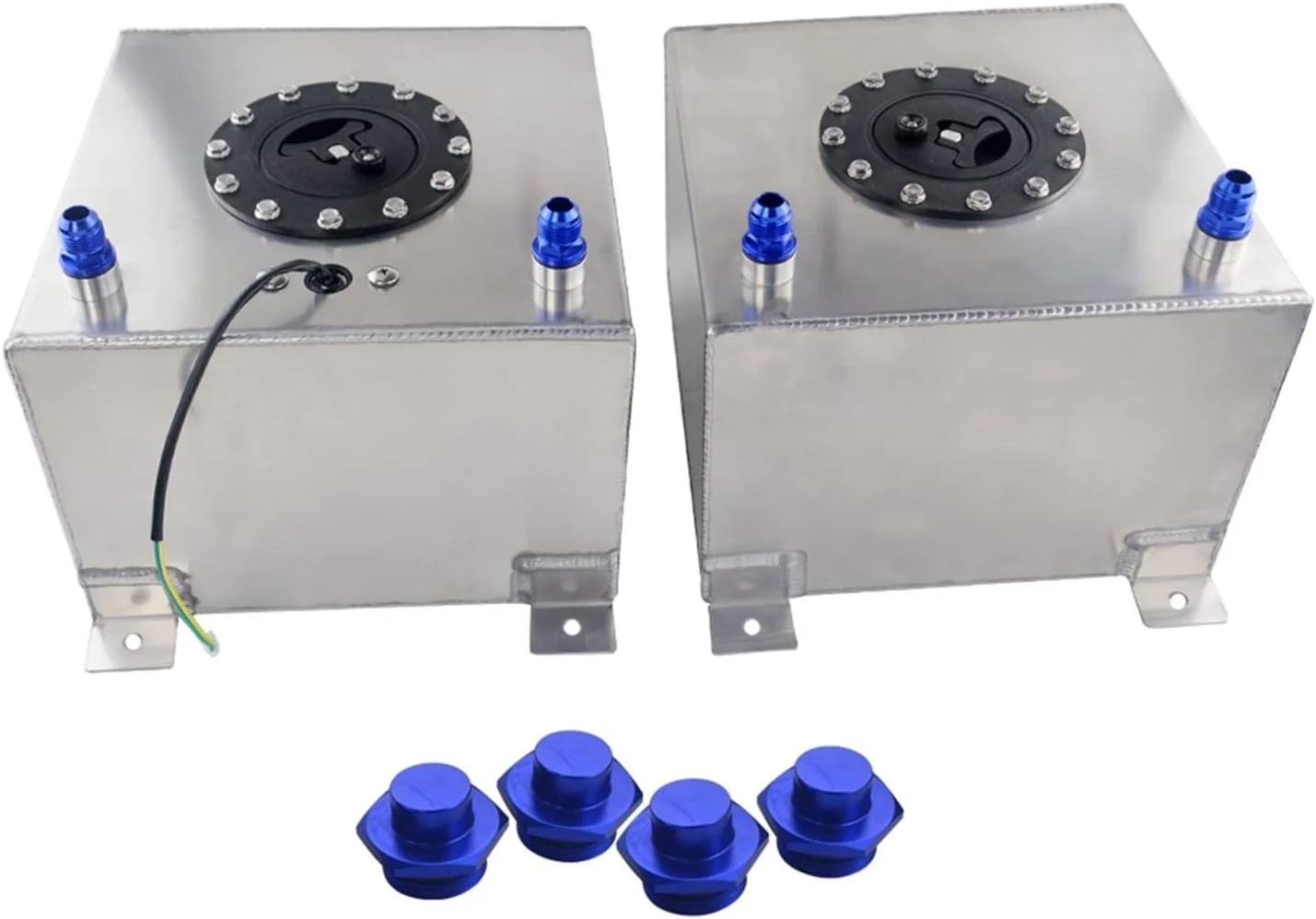 مخزن ذخیره روغن JACOJE مدل VR-20L آلومینیومی، مخزن سرریز سوخت با سنسور، مخزن 20 لیتری با درپوش/فوم داخلی VR-TK39، تجهیزات سیستم سوخت جایگزین خودرو (رنگ: با سنسور)