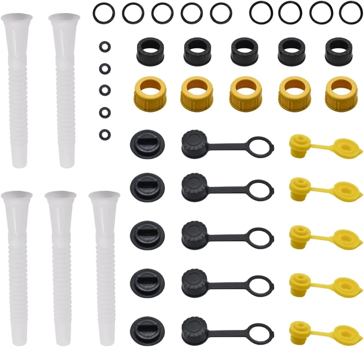 مجموعه 5 عددی نازل و قطعات یدکی مخزن سوخت JDLLONG سازگار با Blitz، Midwest و Scepter برای ماشین چمن زنی، حاشیه زن و علف زن