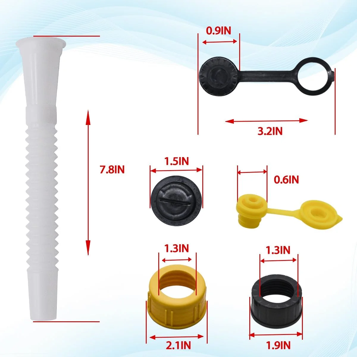 مجموعه 5 عددی نازل و قطعات یدکی مخزن سوخت JDLLONG سازگار با Blitz، Midwest و Scepter برای ماشین چمن زنی، حاشیه زن و علف زن