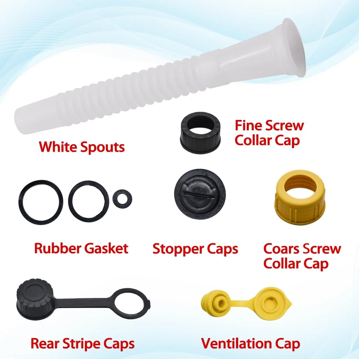 مجموعه 5 عددی نازل و قطعات یدکی مخزن سوخت JDLLONG سازگار با Blitz، Midwest و Scepter برای ماشین چمن زنی، حاشیه زن و علف زن