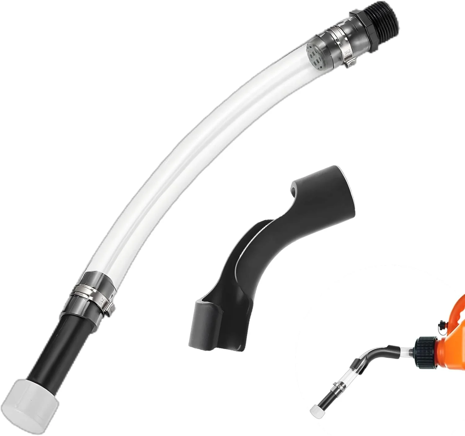 شیلنگ سوخت مسابقه ای HOHNNYREET با خم کن، شیلنگ جایگزین نازل پرکن سریع، برای سوخت مسابقه ای VP، قوطی بنزین و ظروف 5/5.5 گالنی، عرضه شده (1 بسته، 1 اینچ، 26 میلی متر)