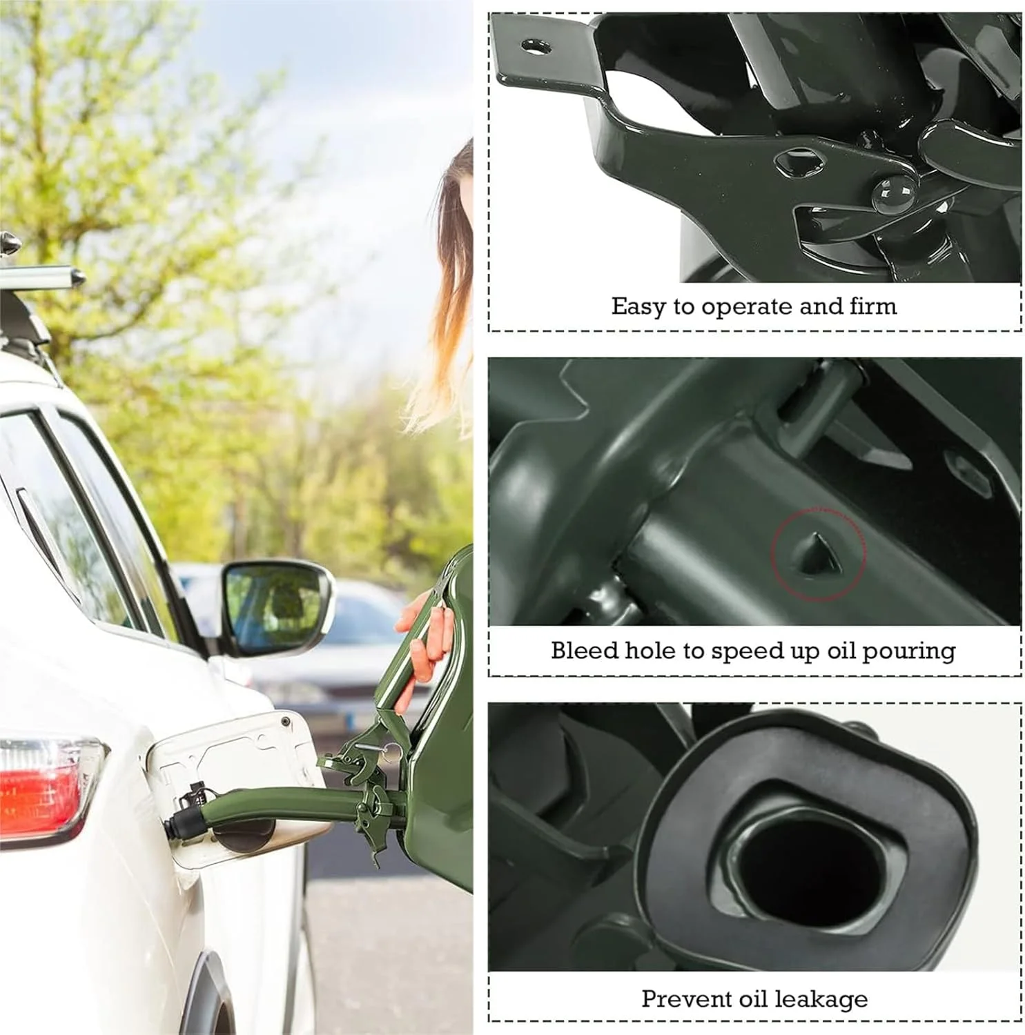 قیف پرکننده - 26 سانتی متر با دیسک های لاستیکی ضد نشت، مناسب برای گالن های فلزی 5، 10 و 20 لیتری، گالن های سوخت، گالن های بنزین