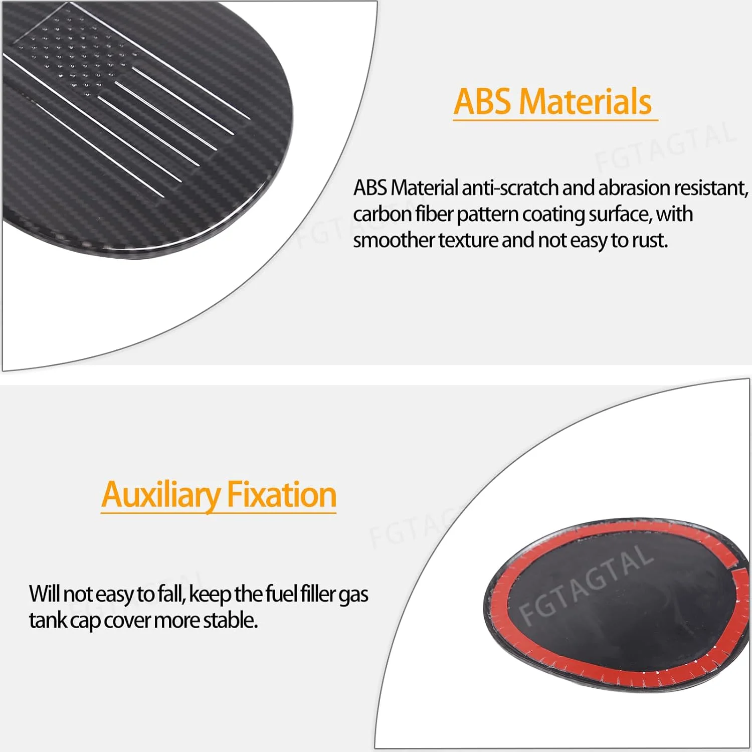 Fgtagtal Fuel Filler Gas Tank Cap Cover Fit for Chevrolet Corvette C8 2020-2023, ABS Car Gas Cap Fuel Cover, Fuel Filler Cap Anti-Scratch Protection Trim Cover (Carbon Fiber Pattern)