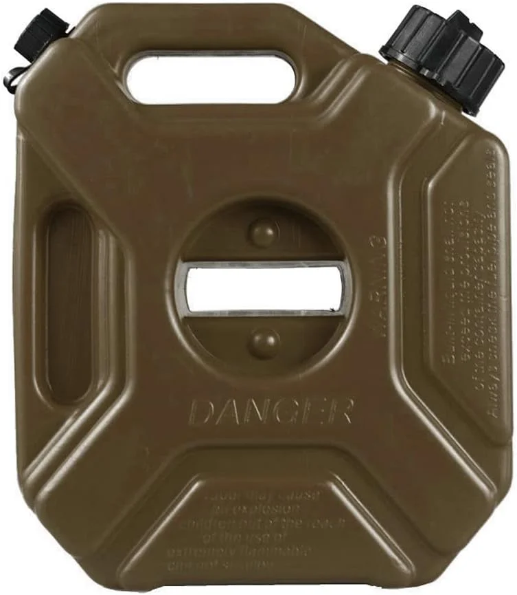 مخزن سوخت 5 لیتری Graflsoa، ظروف قابل حمل بنزین و گازوئیل - مخازن ذخیره سازی بنزین استاتیک با قفل و کلید برای خودرو، موتور سیکلت، کامیون، SUV، ATV، وسیله نقلیه آفرود