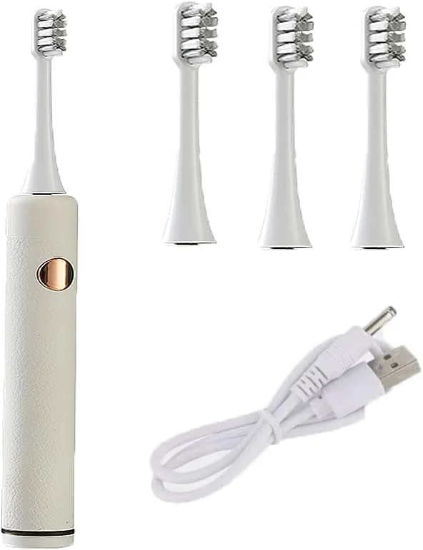 مسواک برقی صوتی بزرگسالان اوگر، مسواک برقی قابل شارژ، 4 حالت کاری، با 4 سری مسواک صوتی، IPX7، تایمر هوشمند، مدل سفید