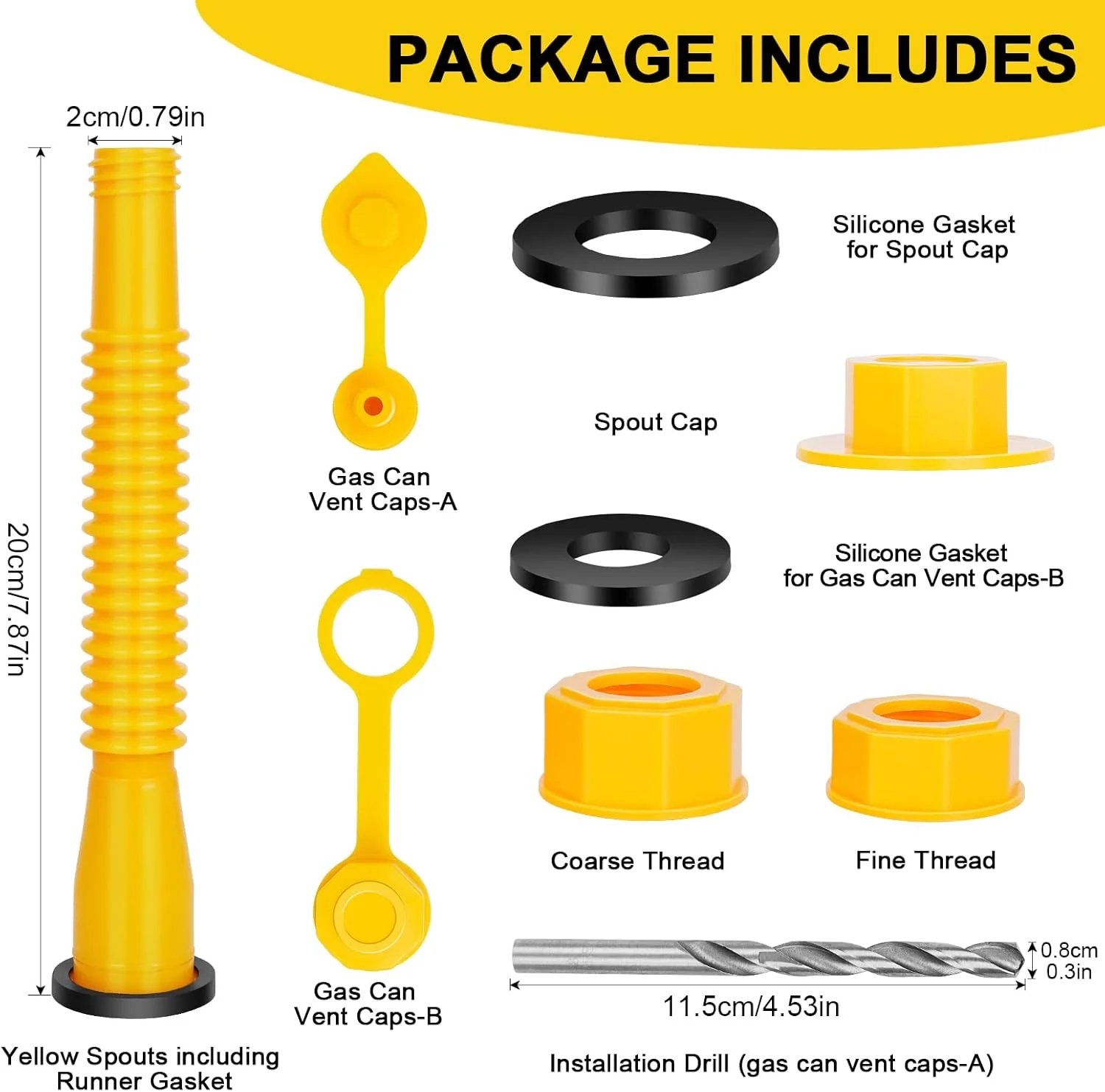 نازل جایگزین برای گالن بنزین گادبوی، نازل گالن بنزین، (7 عددی - زرد) نازل انعطاف پذیر مناسب برای اکثر گالن های روغن 1/2/5/10 گالنی، جایگزین نازل بنزین، نازل گالن سوخت، نازل باک بنزین نازل جایگزین برای گالن بنزین گادبوی، نازل گالن بنزین، (7 عددی - زرد) نازل انعطاف پذیر مناسب برای اکثر گالن های روغن 1/2/5/10 گالنی، جایگزین نازل بنزین، نازل گالن سوخت، نازل باک بنزین