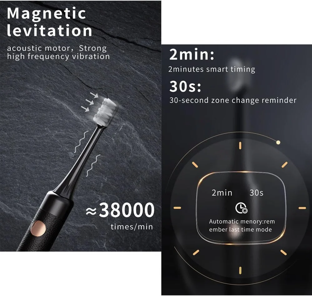 مسواک برقی صوتی بزرگسالان اوگر، مسواک برقی قابل شارژ، 4 حالت کاری، با 4 سری مسواک صوتی، IPX7، تایمر هوشمند، مدل سفید مسواک برقی صوتی بزرگسالان اوگر، مسواک برقی قابل شارژ، 4 حالت کاری، با 4 سری مسواک صوتی، IPX7، تایمر هوشمند، مدل سفید