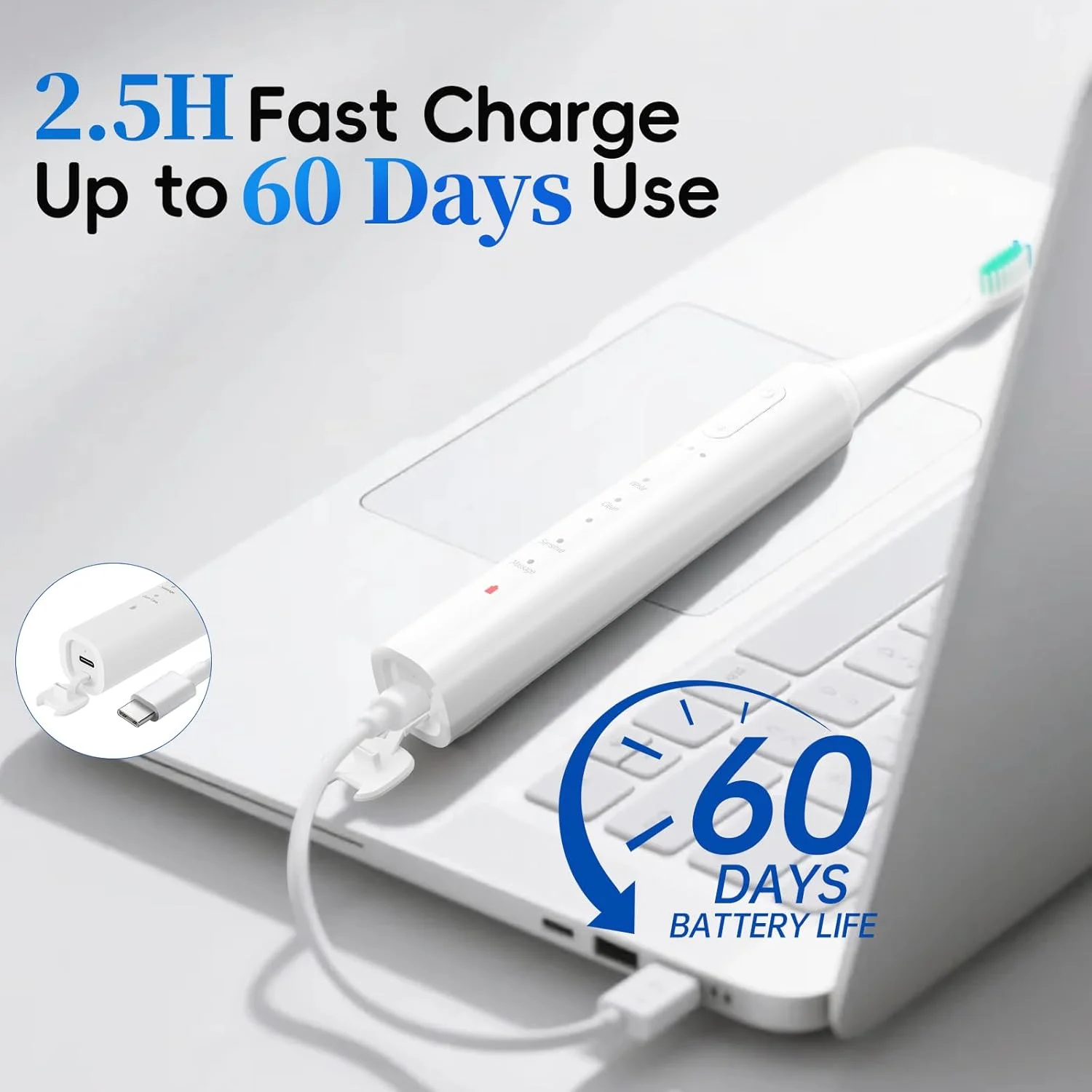 مسواک برقی سونیک بزرگسال سیگا، 5 حالت تمیز کردن و 3 شدت، مسواک مسافرتی قابل شارژ با 2 سر برس، تایمر هوشمند 2 دقیقه ای داخلی، ضد آب IPX7، یک بار شارژ برای 60 روز مسواک برقی سونیک بزرگسال سیگا، 5 حالت تمیز کردن و 3 شدت، مسواک مسافرتی قابل شارژ با 2 سر برس، تایمر هوشمند 2 دقیقه ای داخلی، ضد آب IPX7، یک بار شارژ برای 60 روز