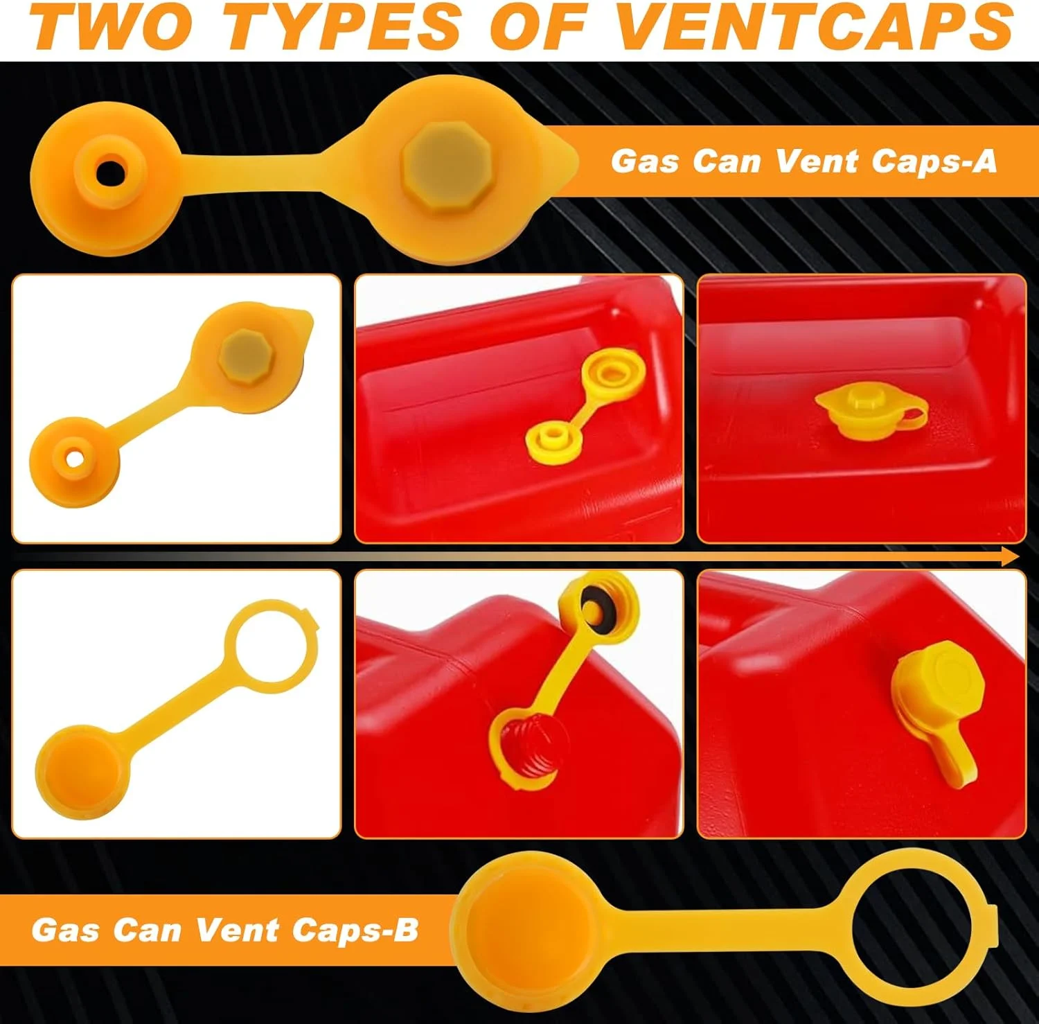 نازل جایگزین برای گالن بنزین GOLD DEER (مجموعه 3 عددی - زرد) شامل نازل گالن بنزین به همراه 6 عدد درپوش پیچی، 3 عدد رزوه درشت و 3 عدد رزوه ریز - مناسب برای اکثر گالن های 1/2/5/10 گالنی، نازل جایگزین انعطاف پذیر گالن بنزین