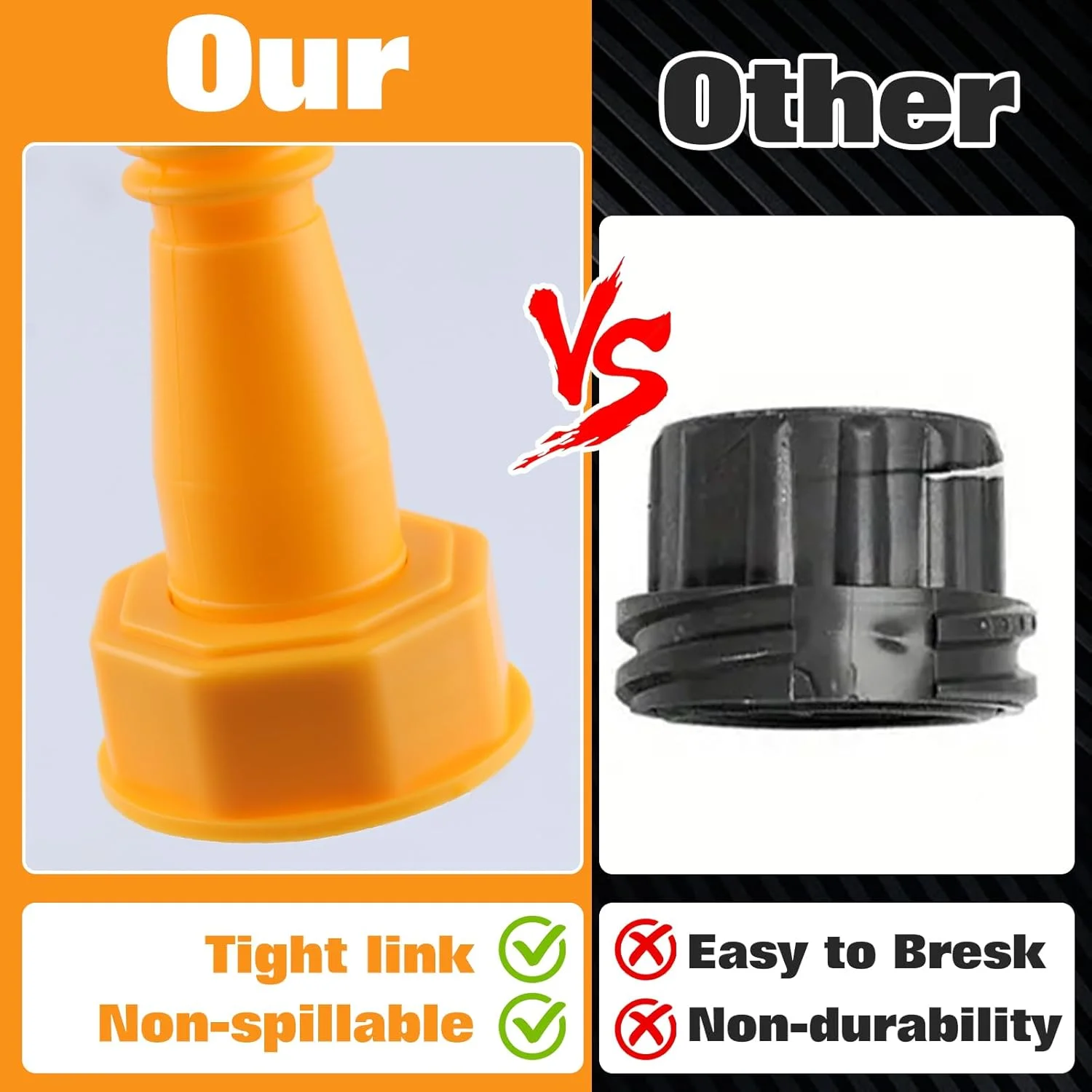 نازل جایگزین برای گالن بنزین GOLD DEER (مجموعه 3 عددی - زرد) شامل نازل گالن بنزین به همراه 6 عدد درپوش پیچی، 3 عدد رزوه درشت و 3 عدد رزوه ریز - مناسب برای اکثر گالن های 1/2/5/10 گالنی، نازل جایگزین انعطاف پذیر گالن بنزین