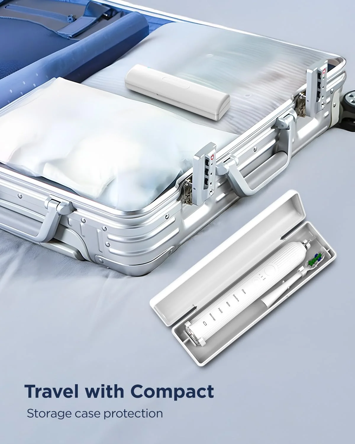 مسواک برقی سونیک برای بزرگسالان و کودکان، 47000 ویپیام با 5 حالت و 3 شدت، مسواک مسافرتی با جعبه، 3 ساعت شارژ برای 60 روز، تایمر هوشمند داخلی سفید مسواک برقی سونیک برای بزرگسالان و کودکان، 47000 ویپیام با 5 حالت و 3 شدت، مسواک مسافرتی با جعبه، 3 ساعت شارژ برای 60 روز، تایمر هوشمند داخلی سفید