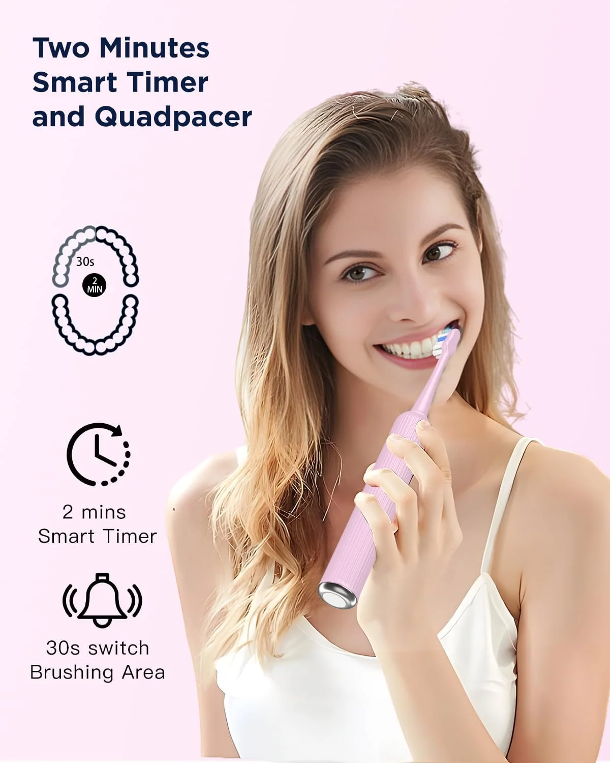 مسواک برقی سونیک برای بزرگسالان و کودکان، 50000 ویپیام با 5 حالت و 3 شدت، مسواک مسافرتی با کیف، 3 ساعت شارژ برای 60 روز، تایمر هوشمند داخلی صورتی مسواک برقی سونیک برای بزرگسالان و کودکان، 50000 ویپیام با 5 حالت و 3 شدت، مسواک مسافرتی با کیف، 3 ساعت شارژ برای 60 روز، تایمر هوشمند داخلی صورتی